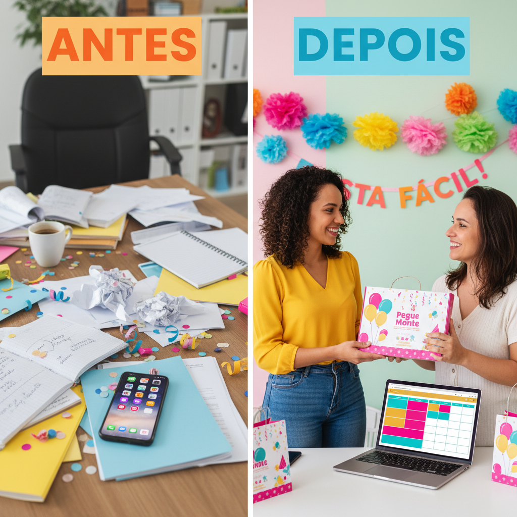 Comparativo entre organizar a agenda do pegue e monte no caos do caderno e a organização de um sistema com agenda visual.